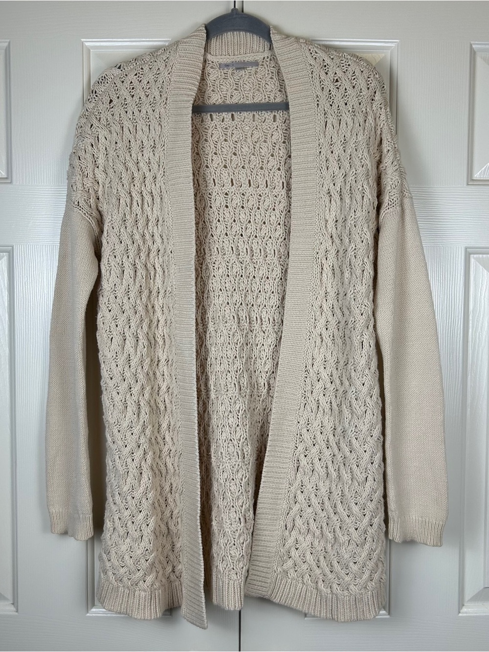 Gap Beige Open Front Knit Cardigan